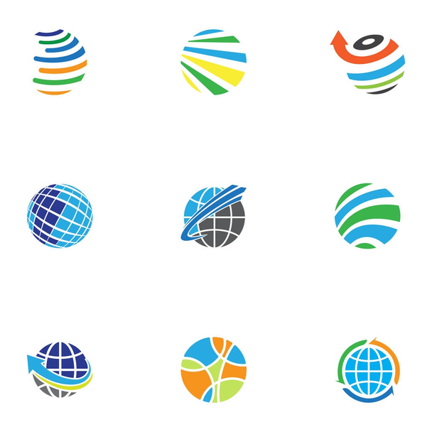 Abstrakte Web-Ikonen und Globus-Vektor-Logos - Vektor, Bild