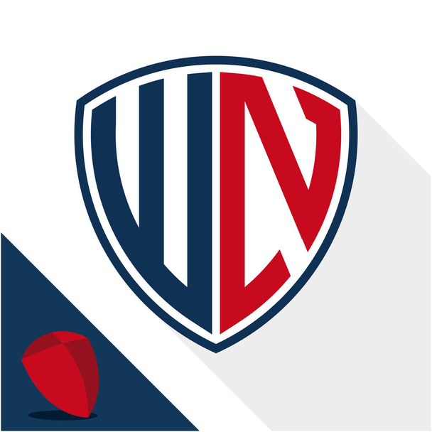 Insignia del icono / escudo con combinación de iniciales de W & N
 - Vector, Imagen