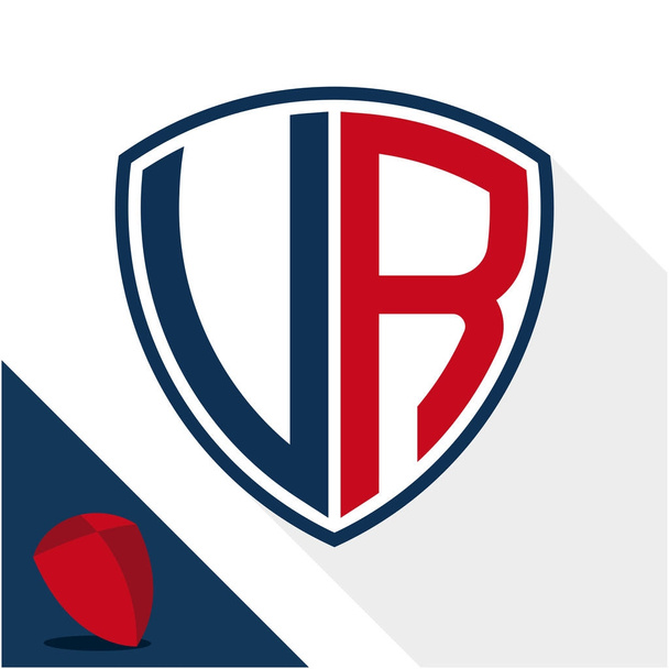 Pictogram logo / schild badge met combinatie van V & R initialen - Vector, afbeelding