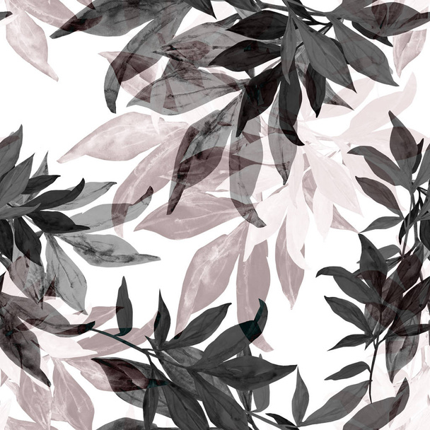 Watercolor seamless pattern of autumn leaves  - Photo, Image