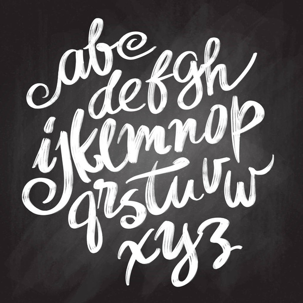 Vektoriaakkoset. Kirjaimet ja Custom Typography for Designs: Logo, Juliste, Kutsu, Käsinkirjoitettu harja tyyli moderni kursiivinen fontti eristetty taustalla
. - Vektori, kuva