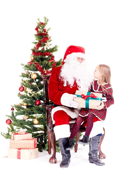 Getting gift from Santa Claus - Foto, Bild