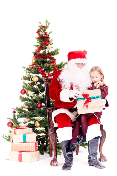 Getting gift from Santa Claus - Foto, Imagem