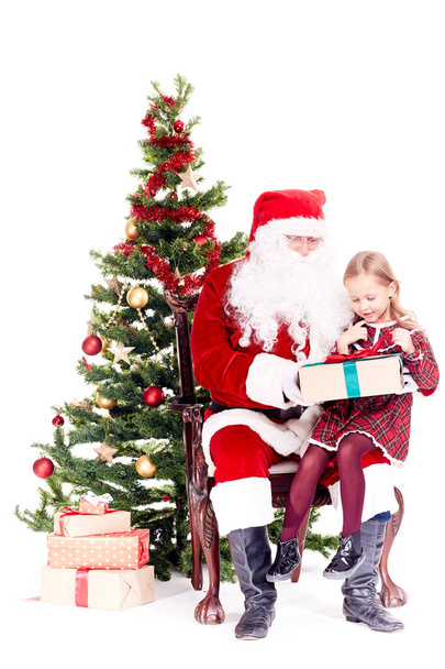 Getting gift from Santa Claus - 写真・画像