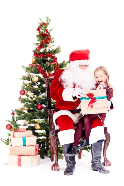 Getting gift from Santa Claus - Foto, immagini