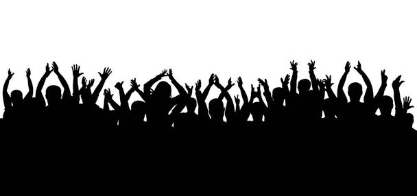 Натовп оплесків на концерті ізольований силует
 - Вектор, зображення