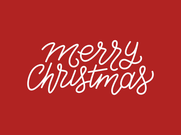 Merry Christmas kalligrafische lijn kunst typografie - Vector, afbeelding