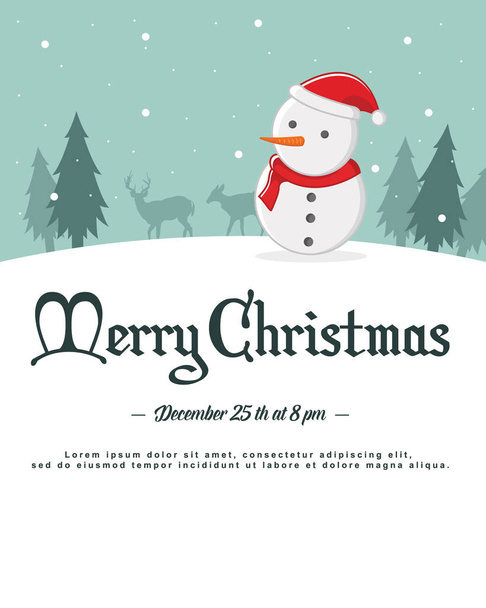 Merry Christmas silhouette style background - Vector, Image
