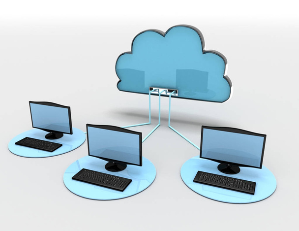 3d concetto di cloud internet. Illustrazione resa 3d
 - Foto, immagini