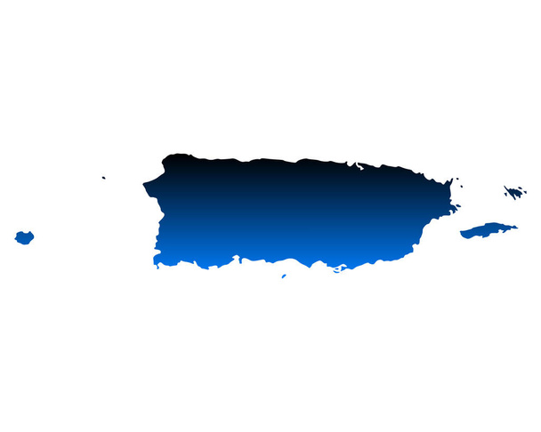 Porto Riko Haritası - Vektör, Görsel
