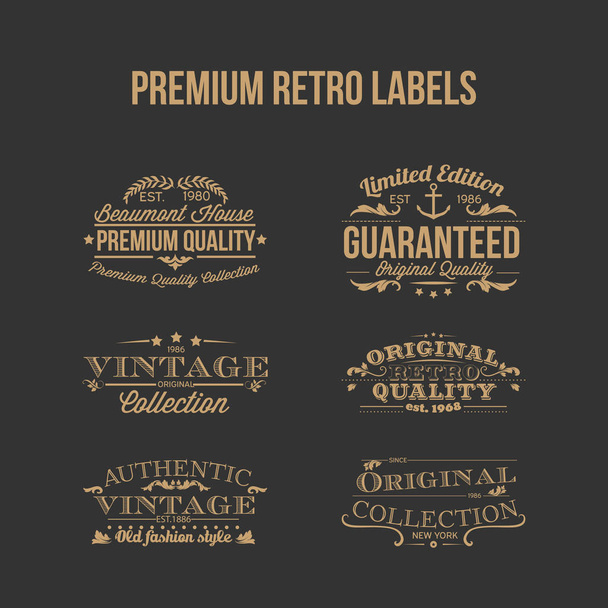 Premium Retro Labels. - Vector, Image