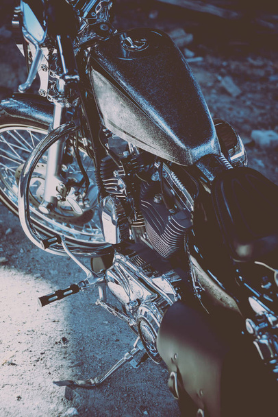 Close up of motorcycle engine. Chrome details. - Fotoğraf, Görsel