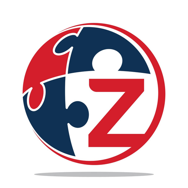 Icon logo for business consulting, illustrated with the concept puzzle and the initials  letter Z - Vector, Image