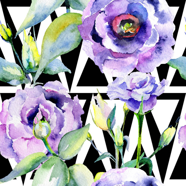 Wildflower eustoma bloemenpatroon in een aquarel stijl. - Foto, afbeelding