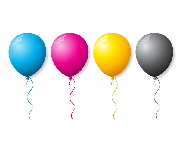 CMYK colección de globos de color
 - Vector, Imagen