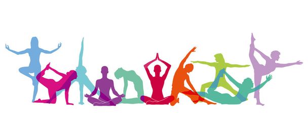 Состав фигурок для йоги
 - Вектор,изображение