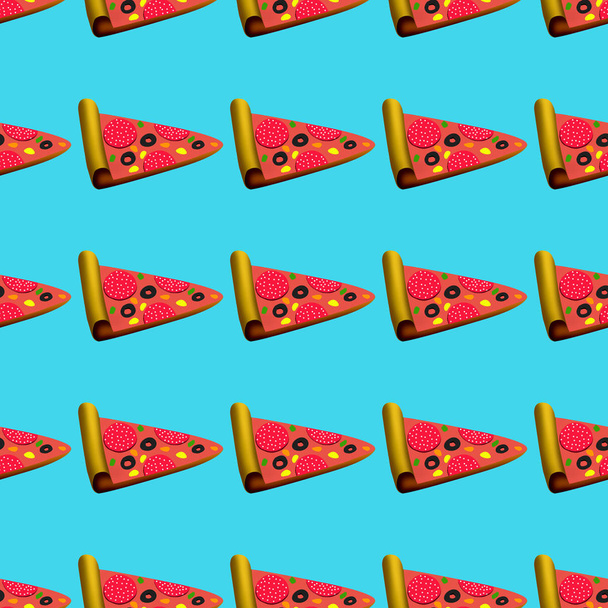 Seamless texture.  illustration pizza slices. - Photo, image