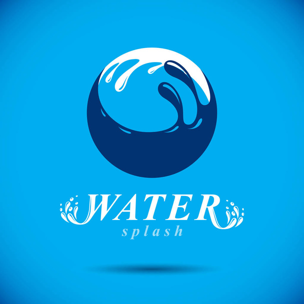 Чиста вода векторний абстрактний логотип для використання в рекламі мінеральних вод. Концепція захисту навколишнього середовища
. - Вектор, зображення