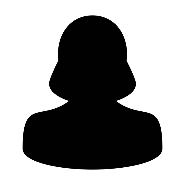 アイコン ベクトル女性人シンボル プロファイル アバターのユーザーのサインイン フラット カラー グリフ ピクトグラム イラスト - ベクター画像