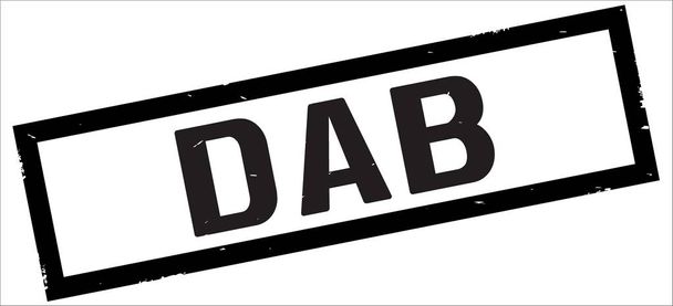 DAB text, on black rectangle border stamp. - Фото, зображення