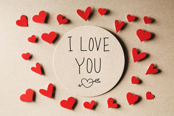 I Love You message with small hearts - Zdjęcie, obraz