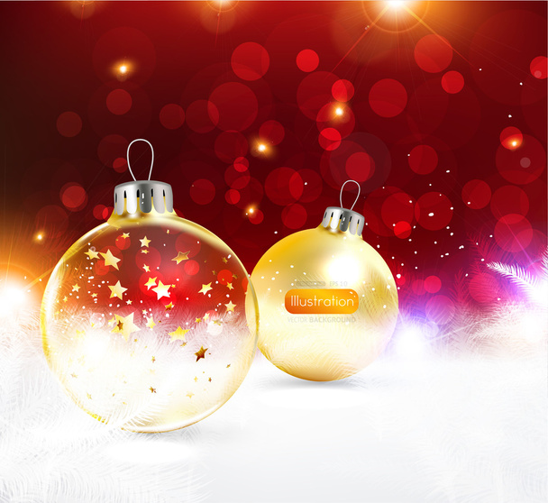 Elegant christmas background with baubles - Διάνυσμα, εικόνα
