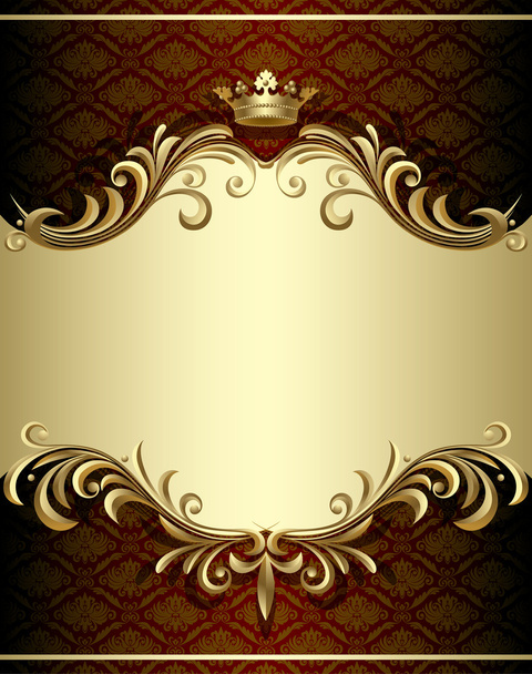 Gold banner - Vector, imagen