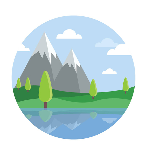 Valley colored Vector Icon - Διάνυσμα, εικόνα