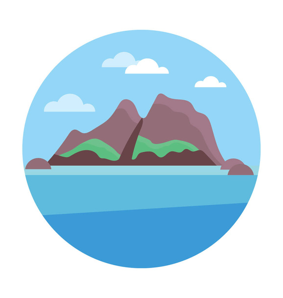 Island colored Vector Icon - Вектор,изображение