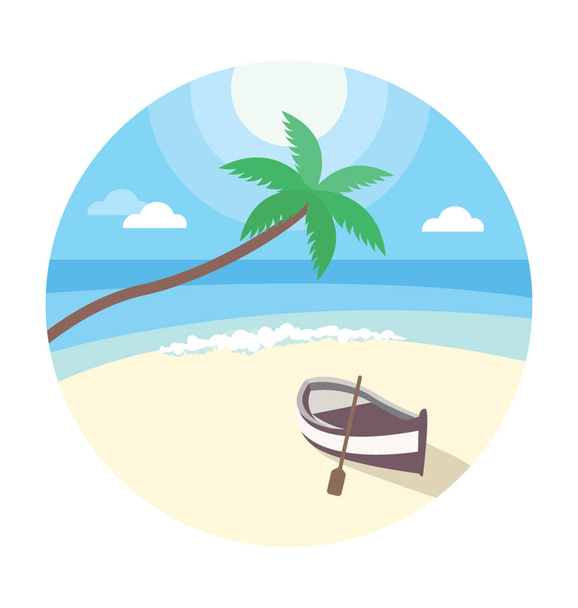 Seaside colored Vector Icon - Vector, afbeelding