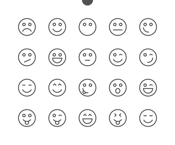 Emoties lijn pictogrammen, vectorillustratie - Vector, afbeelding