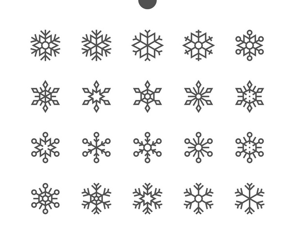 Sněhové vločky linie ikony, vektorové ilustrace  - Vektor, obrázek