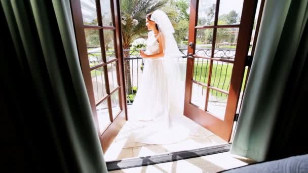 Caucasian Bride Posing Wedding Photographs - Footage, Video