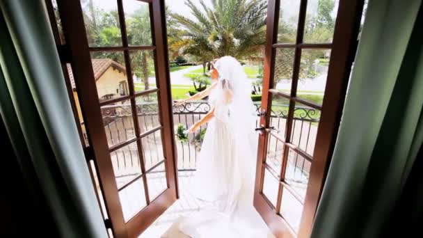 伝統的な花嫁の贅沢な家の結婚式の写真のポーズ - 映像、動画