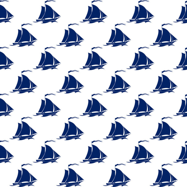 Sailing Vessel, Seamless Pattern - Vector, Image