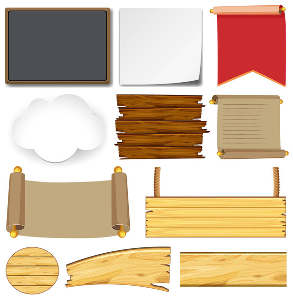 Verschillende ontwerpen voor borden en platen - Vector, afbeelding