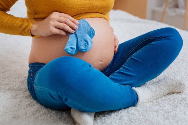 Healthy pregnancy expecting her baby boy - Valokuva, kuva