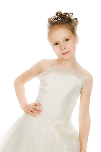 Beautiful girl in white dress - Valokuva, kuva