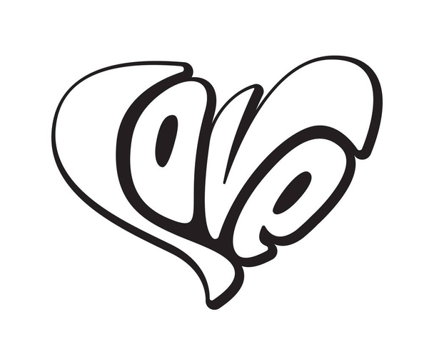 Napis Love tekst kreatywnych logo element wesele - Wektor, obraz
