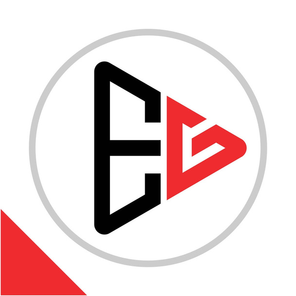 иконка логотипа играть форму кнопки с комбинацией инициалов e & g
 - Вектор,изображение