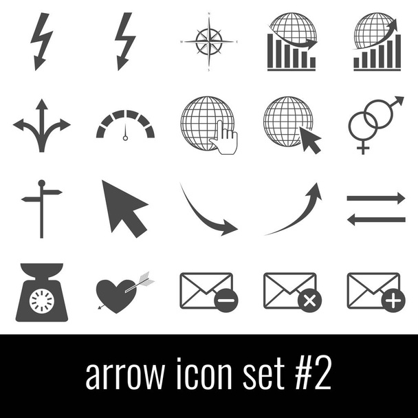 Arrow. Icon set 2. Gray icons on white background. - Vector, Image