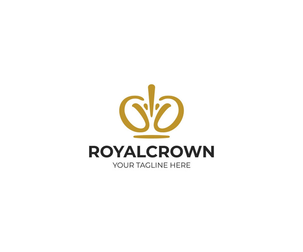 Vorlage für das Logo der königlichen Krone. Diadem-Vektor-Design. Krönungsillustration - Vektor, Bild