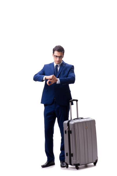 Молодий бізнесмен з валізою ізольовано на білому тлі
 - Фото, зображення