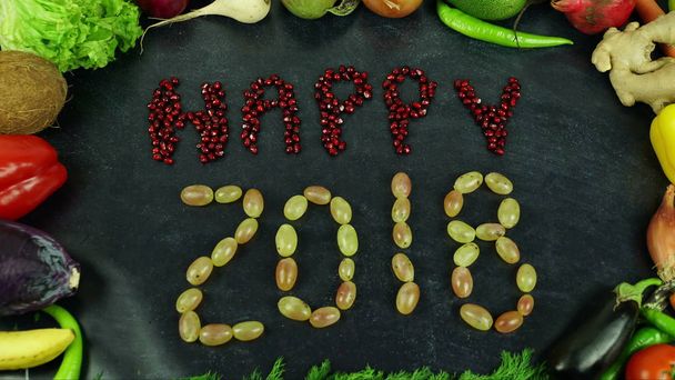 Happy 2018 fruits stop motion - Photo, image
