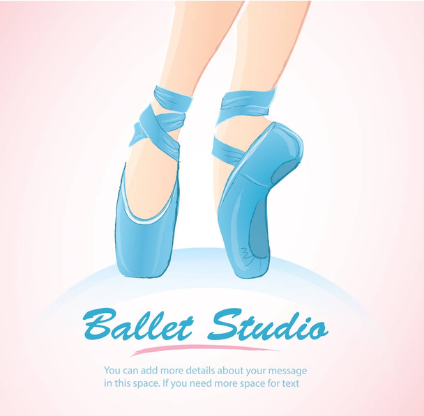 woman leg ballerina background , ballet logo icon for ballet school dance studio vector illustration - Vector, Image