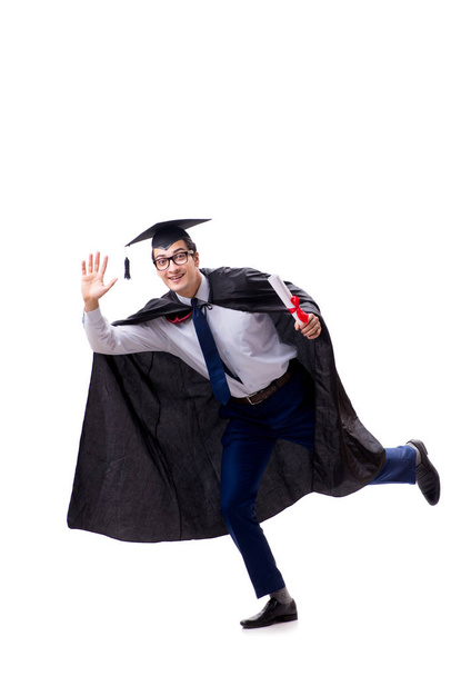 Student graduate isolated on white background - Φωτογραφία, εικόνα