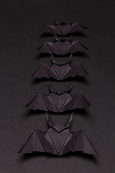 Halloween Background. Black background. Black bats - Zdjęcie, obraz