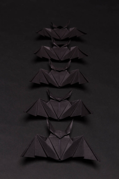 Halloween Background. Black background. Black bats - Фото, зображення
