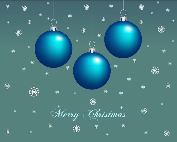Merry Christmas greeting card, kerstballen, illustratie - Foto, afbeelding