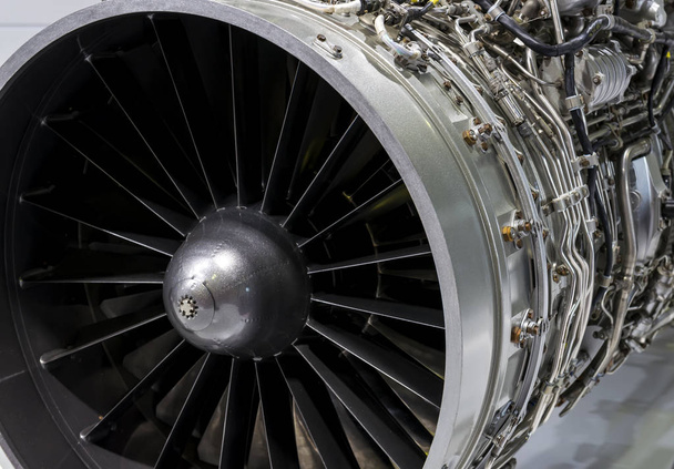 plane turbine engine mechanism closeup - Photo, Image